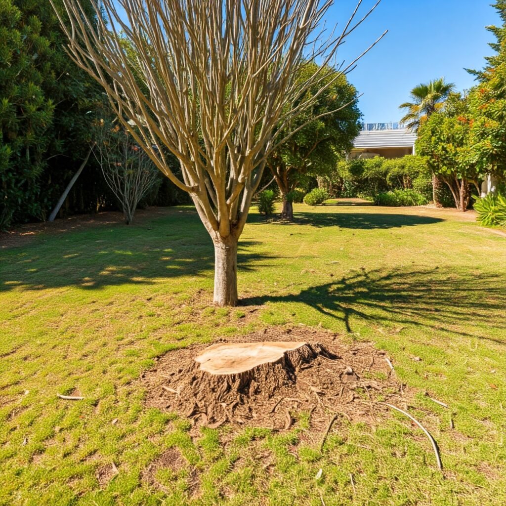 removing palm tree stump